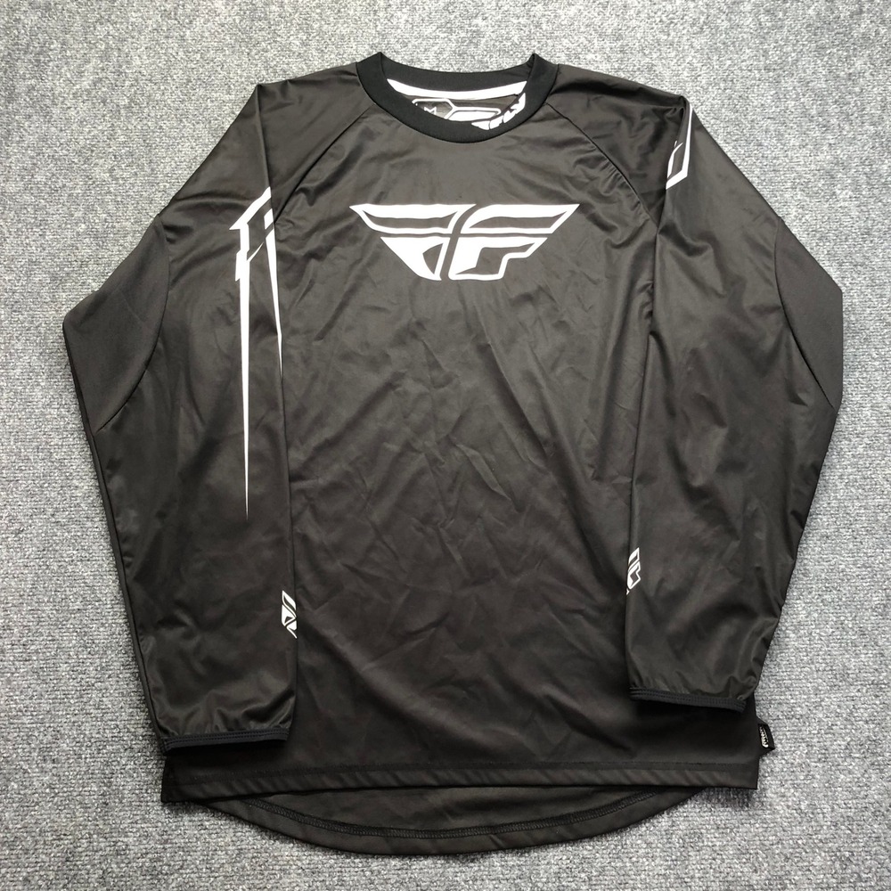 Fly Racing F-16 Mens Motocross Jersey Black White Long Sleeve Racing Shirt M